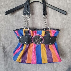 Kathy Van Zeeland Colorful Striped Shoulder Bag
